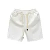 Light Luxury Style White Jacquard Shorts for Mens Summer Fashion Brand Split Pants 2023 New Mens Half cut Pants