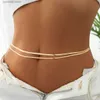 Taillekettingriemen Ingemark Sexy Platte Slangenketting Taille- en Buikriem Dames Zomer Strandbikini Eenvoudige Body Chain Festival Sieraden Accessoires Y240329