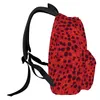 Backpack Red Leopard Pattern Women Man Backpacks Waterproof Multi-Pocket School For Student Boys Girls Laptop Book Pack Mochilas