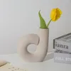 Vases 15cm High Ceramic Nordic Style Vase Modern Art Flower Pot Home Decoration Living Room Bedroom Office Table Interior Decor Gifts