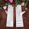brud bröllopshandskar spetsar vita båge bröllopshandskar bröllop handskar kort satin 80JN#