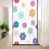 Window Stickers PVC Privacy Film Cartoon Flower Mönster Frosted Stained Glass Door Anti-UV Icke-lim Electrostatic