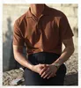 Polos pour hommes élégant britannique rétro français revers polo - collection d'été affaires décontracté à manches courtes - tailles M-3XL -6 couleurs