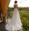 DREAM Boho Lace Tulle High Neck Wedding Dress Cap Sleeves A-Line Bohemian Bridal Gown Vintage Elegant Robe De Mariee 240416