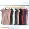 Mulheres sleepwear verão senhoras pijamas topos cor sólida modal com decote em v sem mangas simples solto camiseta casual bottoming serviço de casa dro dhjol