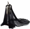 Halen Traje para Mulheres Hood Tulle Cape Manto Preto Branco Vermelho Casamento Bridals Até O Chão Capas Cape Dr H2nt #