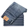 2023 Autumn New Men Regular Fit Stretch Jeans Classic Style Smoky Gray Fi Casual Denim Pants Male Brand Trousers Blue q8dk#