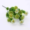 Flores decorativas duráveis de alta qualidade marca artificial margarida seda 1 buquê 15 cabeças 5 ramos para decoração de jardim de casamento
