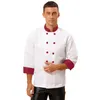 Chef unisexe travail uniforme hommes femmes chef chemise cuisinier veste manteau cuisine hôtel restaurant cantine serveur gâteau boutique café costume R9eE #