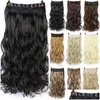 Peças de cabelo Allaosify 5 clipe em extensão sintética preto marrom falso acessórios de cabelo para mulheres 2102179041851 entrega de gota prod ot72z