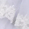 Blanc à deux couches Veaux de mariage de mariée Lace Edge sexy