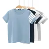 Unisex Gestreiftes Seleeve T-Shirt Jungenkleidung 2024 Sommer Kinder Kurzarm O-Ausschnitt T-Shirts Mädchen Baumwolle Top Kinder Outfit 240318