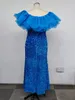 Plus Size Vrouwen Party Dres Nieuwe Fi Strapl Mesh Splicing Elegant Sequin Wedding Dres Grote Maat Vrouwelijke Avond Dr K5v5 #
