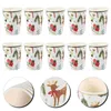 Wegwerpbekers Rietjes 10 stuks Kerstfeestbeker Kinderthema Servies Papier Ijs Drinkborden Zakelijk Water Winter Kantoor