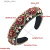 Hair Clips New Fashion Rhinestone Pearl Headband Trend Retro Sponge Hair Hoop Ladies Elegant Wedding Bridal Hair Accessories Y240329