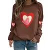 Damen-Kapuzenpullover, Damen-Sweatshirt, Reißverschluss, einfarbig, Rundhalsausschnitt, locker, langärmelig, Valentinstag-Aufdruck, Kapuzenpullover, Damenjacke mit Kapuze