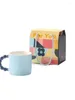 Mugs Japanese Creative Ceramic Cup Gift Big Belly Breakfast Color Glazed Mark Coffee Sales Group Purchase