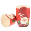 Disposable Cups Straws 50 Pcs Decor Christmas Cupcake Box Muffin Cartoon Decoration Paper Liners For Mini Small Wrapper Xmas Theme Baking