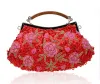 Abendtaschen Rot Chinesische Damen Perlen Pailletten Bankett Handtasche Clutch Party Brauttasche Geldbörse MakeupBag 0003E 230728