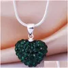 Pendentif Colliers Vente Amour Coeur Pendentifs Collier Mticolor Véritable Boule Disco En Cristal Lady S925 Sier Bijoux Pour Livraison Directe Dhbbo