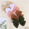 Accessoires pour cheveux 5 pièces/ensemble nœuds de ruban solide avec Clips pour filles, grandes épingles à cheveux pour enfants, pinces à cheveux faites à la main pour enfants, livraison directe Bab Dhoan