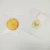 Gift Wrap Gold Heart Seals Sticker Hand Made Decorative PVC Bronzing Transparent Label Stationery Supplies 100pcs 3cm