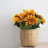 Couronnes de fleurs décoratives Bouquet de tournesol artificiel 13 têtes Tournesols en soie Arrangement floral pour fête bureau décor à la maison Drop D Otxlg