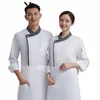 Hôtel Femmes Chef Veste Restaurant Homme Cuisine Uniformes Boulangerie Café Mâle Serveur Vêtements De Travail Service Alimentaire Chemise Lg Manches Z2ys #