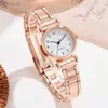 Armbanduhren Luxus-Armbanduhren für Damen, modische analoge Quarzuhr, Edelstahlarmband, Damenuhr, lässige digitale Armbanduhr 24329