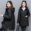 snow Wear Down Cott Jacket For Women's Mid Length Winter Coat New Middle Aged Mother Hooded Parkas Abrigo Invierno Mujer 60Ak#