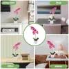 Flores decorativas flor artificial phalaenopsis planta falsa bonsai falso rosa simulação ornamentos emulado vasos de plantas falsas