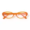 Sunglasses Black Oval Frame Glasses Women Y2K Girls Retro Narrow Spectacles Vintage Computer Reading Goggles Anti-Blue Light Eyewears 2024