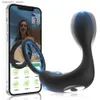 Andere Massageartikel Bluetooth-Anwendung männliches Prostata-Massagegerät Vibrator Doppelring verzögerte Implantation Analplug Stimulator Sexspielzeug für Erwachsene Q240329