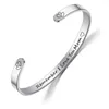 Bangle Fashion Family Loves Remember I Love You Mom Dad Manchetarmband Titanium stalen armbanden Hart gegraveerde cadeaus voor moeder dochter Dhwm8