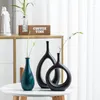 Vasi Decorazioni per la casa all'ingrosso Tavolo decorativo Bianco Nero Nordico Moderno Creativo Fiore in ceramica