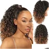 Накладные волосы Lativ Synthetic Kinky Curly Ponytail Dstring Ponytails для чернокожих женщин, заколки на наращивании 2102175822982 Прямая доставка Produ Otmyh