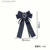 Bow Ties Korean Alloy Rhinestone Versatile Bow Brooch College Style Shirt Dress Collar Flower Small Fragrant Style Bow Tie Accessories Y240329