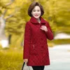 middle Aged Women Jacket Winter Fleece Thick Corduroy Outerwear Parker Female Cott Padded Coat Clothes Women Basic Coat 98am#