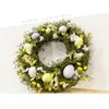 Decorative Flowers 40cm Easter Wreath Decoration With Twigs And Pastel Eggs Natural Garland Door Wall Decorations Pendant Home Festival