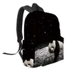 Zaino Luna Cielo notturno Stella Panda Nero Donna Uomo Zaini Scuola impermeabile per studenti Ragazzi Ragazze Borse per laptop Mochilas