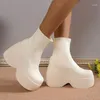 Stiefel Stil Sexy Elegante Chunky Plattform Frauen Knöchel Große Größe 42 Gehen Bequeme Frau Schuhe