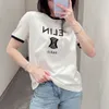 Yeni Tasarım Kadınlar O yaka Kısa Kollu Renk Blok Mektubu Baskı Yaz T-Shirts Tees SML