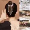 Hair Clips Haimeikang Korean Rhinestone Tassel Hair Claw Crabs Butterfly Hair Bun Clips Hairpin For Women Ponytail Fashion Hair Accessories Y240329