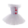 Gray Clown Tutu Dress for Girls Carnival Girl Joker Cosplay Tulle Outfit Children Party Scary Clothes Halloween Costume Kids 240318