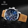 Wristwatches BENYAR Watches Men Luxury Brand Quartz Watch Fashion Chronograph Watch Reloj Hombre Sport Clock Male Hour Relogio Masculino 2023 24329