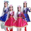 Nowe kostiumy tańca tybetańskiego kostiumów Tybetańska odzież z rękawów dziecięcych dziewcząt ubrania U6K9#