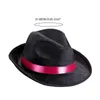 Baretten Volwassen Unisex Party Roll Brim Fedora Hoed Dames Heren Stage Performance Koepelvormig Carnaval Muziek Festival Cosplay