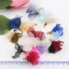 Composants 100 pièces couleur mixte 32mm Satin fleur glands pendentifs boucles d'oreilles résultats collier pendentif bricolage pour bijoux trouver accessoires