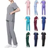 set for Doctors and Surges Perfect Suitable for Beauty Sals Breathable and Quick-Drying ShortSleeve Nurse Uniform W7rw#