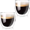 Kieliszki do wina Macchiato Szklanki 2 2PC x 250 wrażliwy ML Transparent Transparent Sok z kawy Sok cieplny Kubek Zimne ręcznie robione naczynia puszka#40